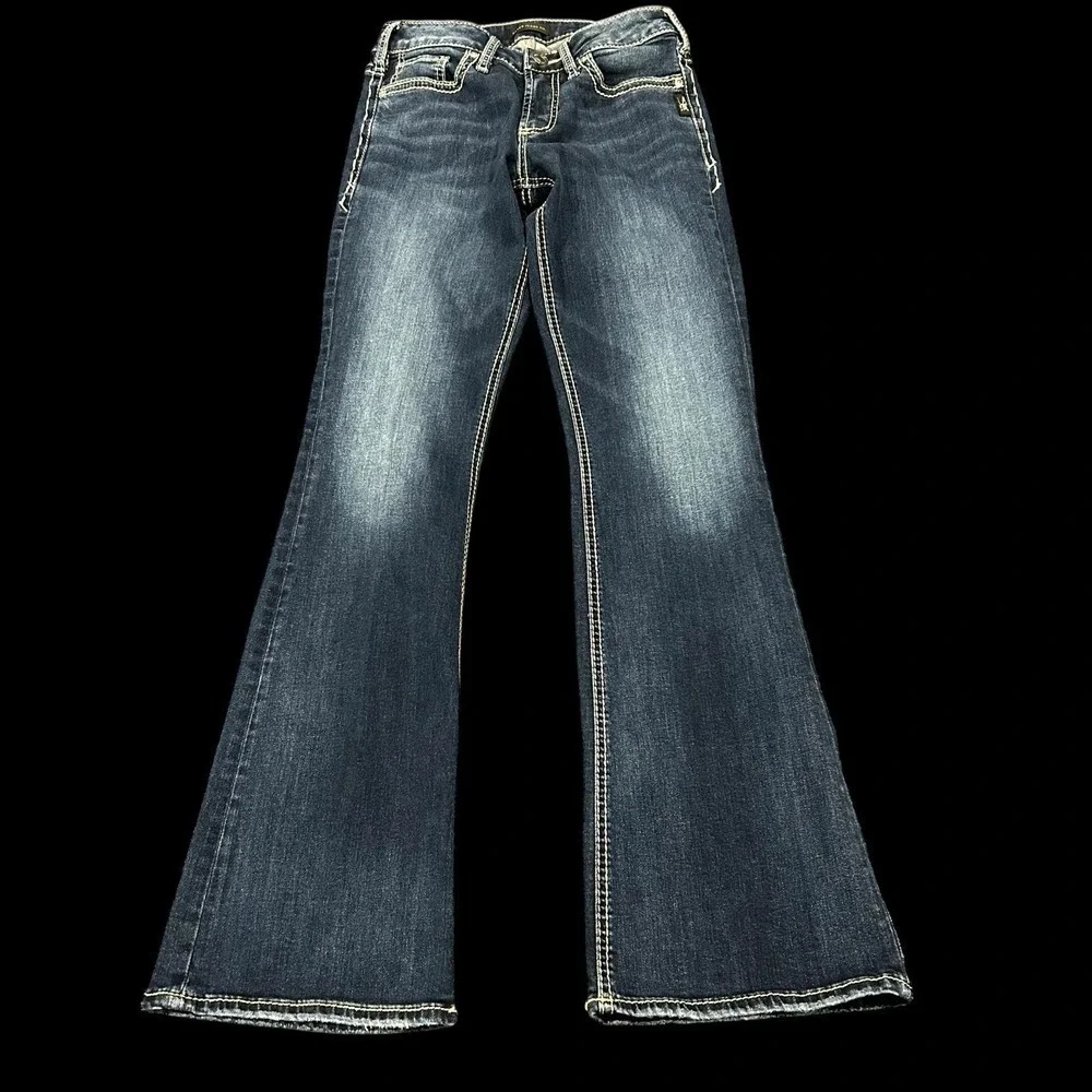 Silver Jeans Women 28/33 Bootcut Dark Wash Western Suki Surplus Blue Stretch